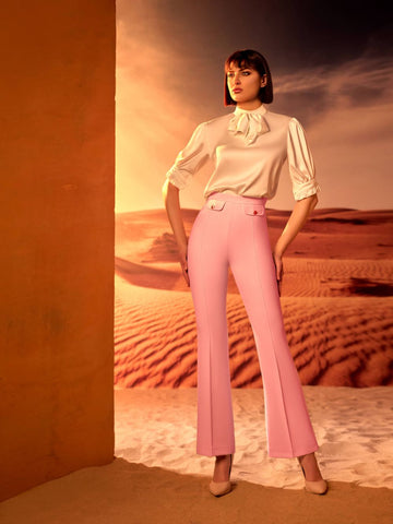 High neck blouse with High-Waisted Trouser High neck blouse with High-Waisted Trouser