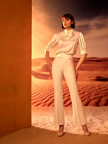 High neck blouse with High-Waisted Trouser High neck blouse with High-Waisted Trouser