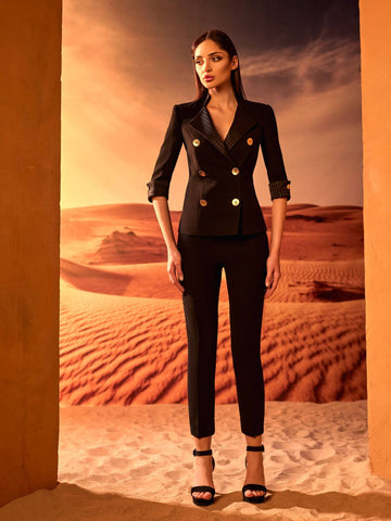 Breasted blazer with notch and Straight trouser Breasted blazer with notch and Straight trouser