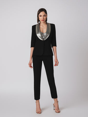 3 piece glitter trim suit 3 piece glitter trim suit