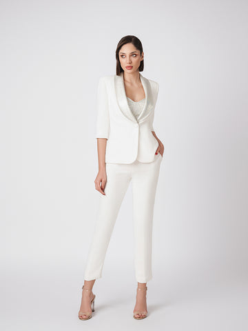 3 piece glitter trim suit 3 piece glitter trim suit