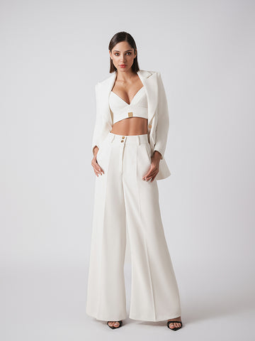 3 piece pant, crop and blazer set 3 piece pant, crop and blazer set