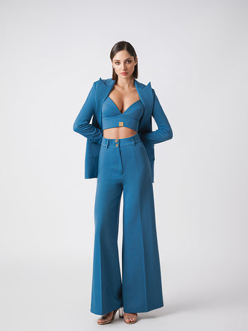 3 piece pant, crop and blazer set 3 piece pant, crop and blazer set