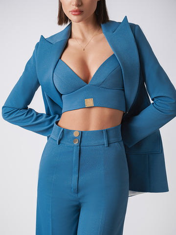 3 piece pant, crop and blazer set 3 piece pant, crop and blazer set