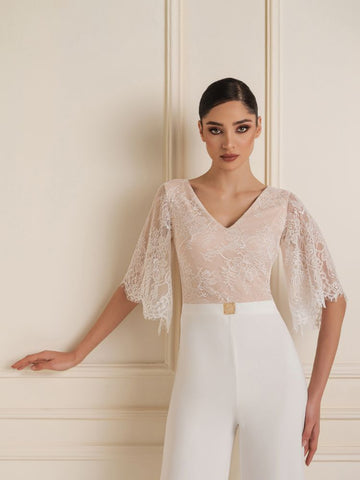 Flair Sleeve Lace Jumpsuit Flair Sleeve Lace Jumpsuit