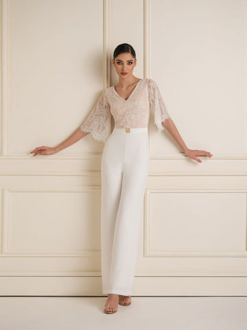 Flair Sleeve Lace Jumpsuit Flair Sleeve Lace Jumpsuit