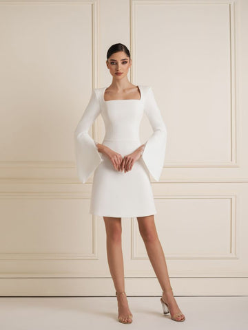 Flair Sleeve Structured Dress Flair Sleeve Structured Dress