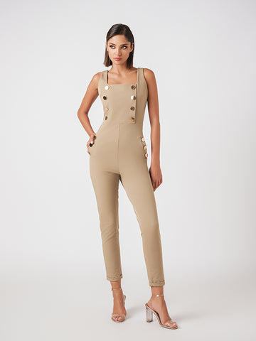 Gold button detail jumpsuit with pockets Gold button detail jumpsuit with pockets