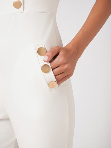 Gold button detail jumpsuit with pockets Gold button detail jumpsuit with pockets