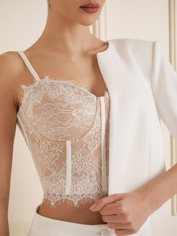 Lace Bustier Suit Set Lace Bustier Suit Set