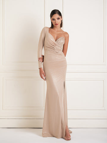 One shoulder crystal detail bustier dress One shoulder crystal detail bustier dress