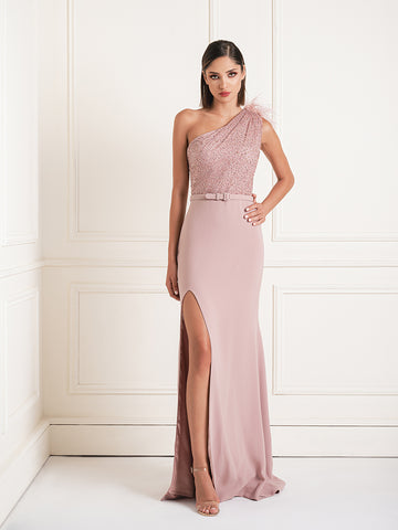 One shoulder feather and sequin dress One shoulder feather and sequin dress
