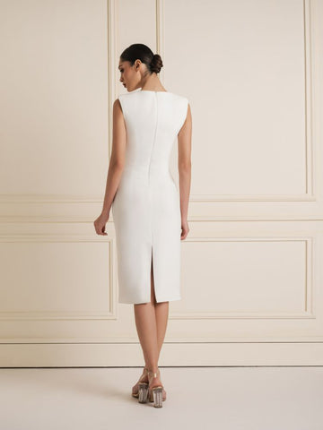 Tailored Midi Faux Pocket Dress Tailored Midi Faux Pocket Dress