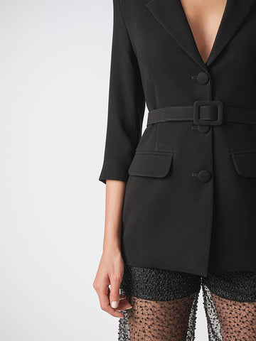 Sheer embellished pants with blazer Sheer embellished pants with blazer