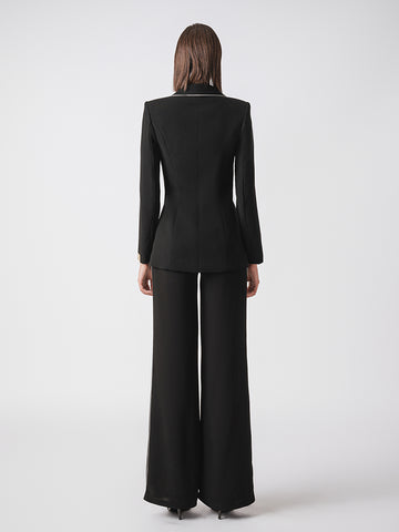 Suit set with contrast trim Suit set with contrast trim