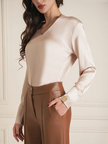 Classic Long Sleeve Silk Blouse