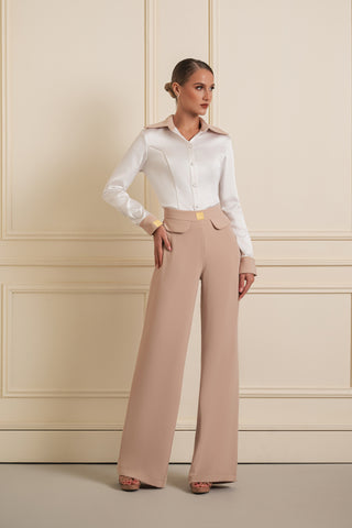 Satin Structured Collar Blouse