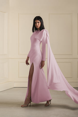 Bow Accent Evening Gown