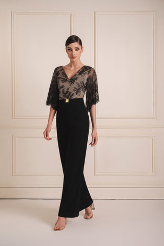 Flair Sleeve Lace Jumpsuit
