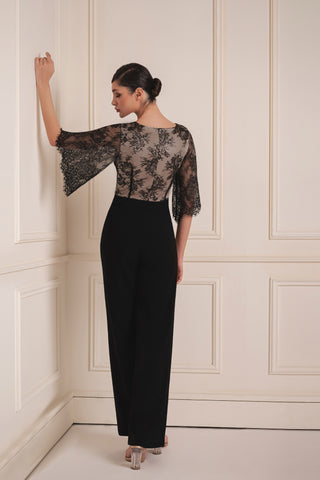 Flair Sleeve Lace Jumpsuit