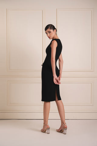 Tailored Midi Faux Pocket Dress