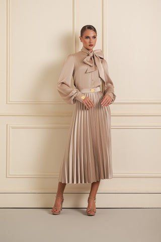 Satin Pleated Skirt