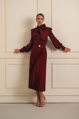 Satin Pleated Skirt