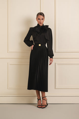 Satin Pleated Skirt