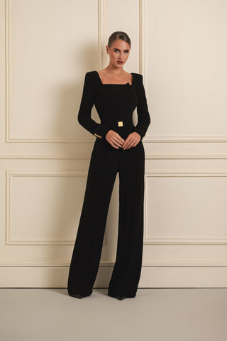 Structured Wide-Leg Jumpsuit