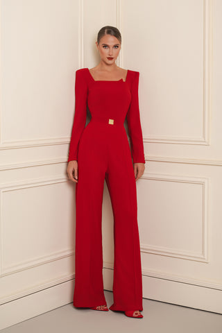 Structured Wide-Leg Jumpsuit