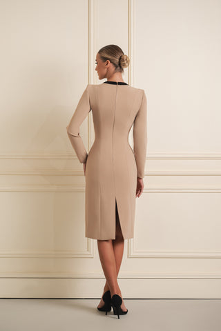 Contrast Trim Midi Dress