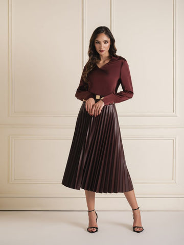 Pleated Midi Skirt