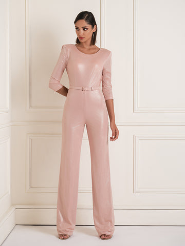 Shimmer low back jumpsuit