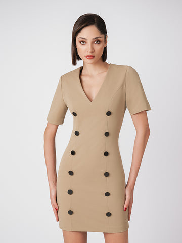 Button detail mini dress