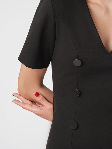 Button detail mini dress